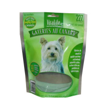 Sac de nourriture pour chien de fond plat / sac de nourriture pour animaux de compagnie en aluminium / sac en plastique